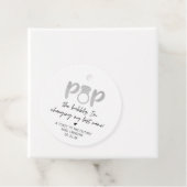 Étiquette de faveur de Silver Ring Pop The Bubbly (En situation)