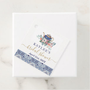 Étiquette de faveur de thé de douche de mariage en