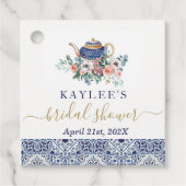 Étiquette de faveur de thé pour la douche de marié (Devant)