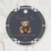 Étiquette de faveur de thème d'ours chic élégant f (Devant)
