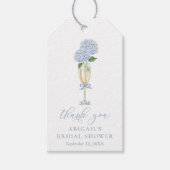 Étiquette de faveur de verre à champagne Hydrangea (Devant)