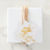 Étiquette de faveur en feuille de rose (Avec boite)
