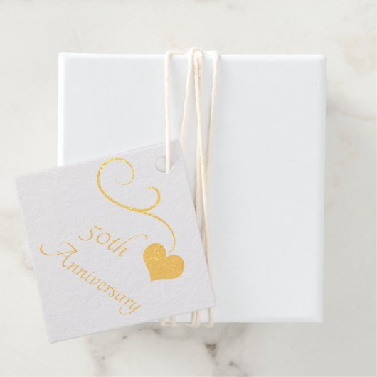 Étiquette de faveur en feuille d'or Cœur (Avec boite)