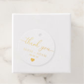 Étiquette de faveur en feuille d'or Merci (Avec boite)