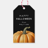 Étiquette de faveur Halloween avec grosse citrouil (Devant)