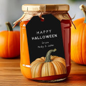 Étiquette de faveur Halloween avec grosse citrouil
