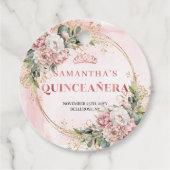 Étiquette de faveur Mis Quince Fleur rose Blush Eu (Devant)