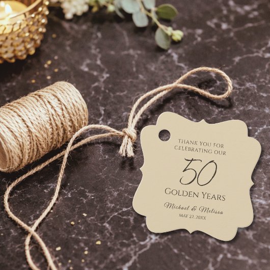 Étiquette de faveur pour le 50e anniversaire Champ