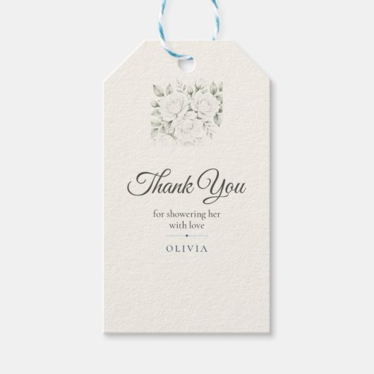 Étiquette de faveur Quelque chose de bleu — Merci (Devant)