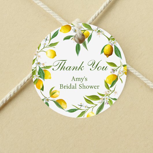 Étiquette de faveur ronde Lemon Main Squeeze