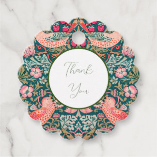 Étiquette de faveur W Morris Pink Strawberry Thief