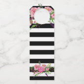 Étiquette de favori de bouteille de vin à rayures  (Dos)