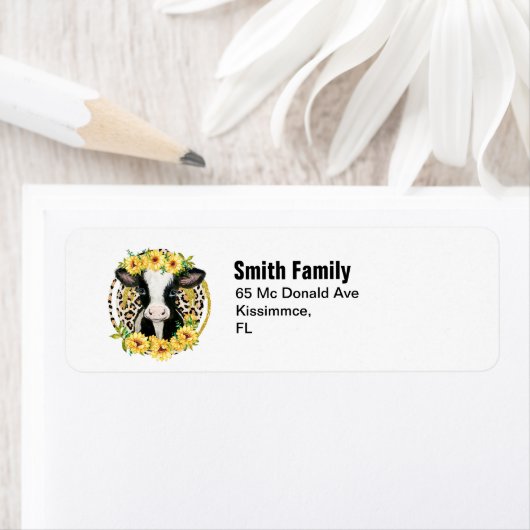 Étiquette de ferme de vache (En situation)