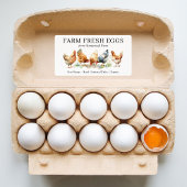 Étiquette de Ferme d'Œufs Frais de Poules