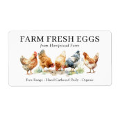 Étiquette de Ferme d'Œufs Frais de Poules (Devant)