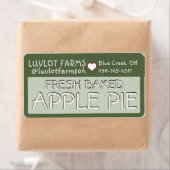 Étiquette de ferme POMME FRAÎCHE CUITE AVEC LE COE (En situation)