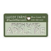 Étiquette de ferme POMME FRAÎCHE CUITE AVEC LE COE (Devant)