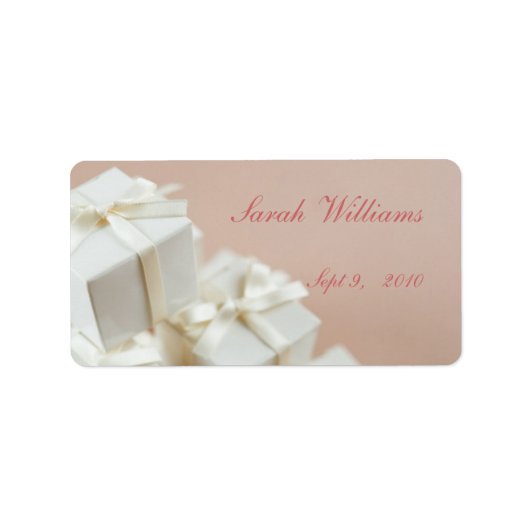 Étiquette de Fête des mariées Cadeaux blancs (Devant)