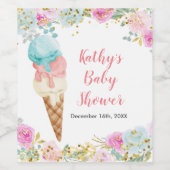 Étiquette de fête pour bouteille de vin à glace fl (Étiquettes simples)