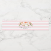 Étiquette de Fêtes des mariées florales à rayures  (Étiquettes simples)