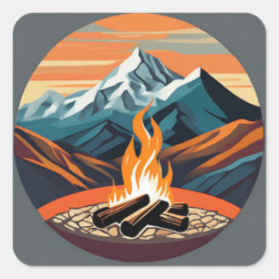 Étiquette de feu de camp
