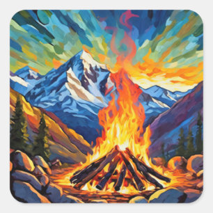 Étiquette de feu de camp