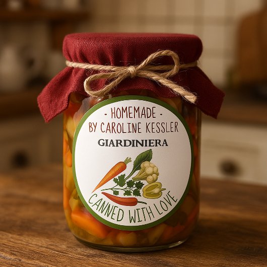 Étiquette de feuille pour conserves de giardiniera