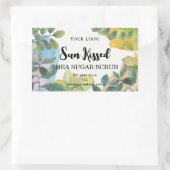 Étiquette de feuille verte rectangulaire (Sac)