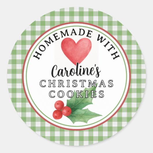 Étiquette de feuilles de biscuits de Noël faits à  (Devant)