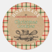 Étiquette de feuilles de biscuits de Noël faits à  (Devant)
