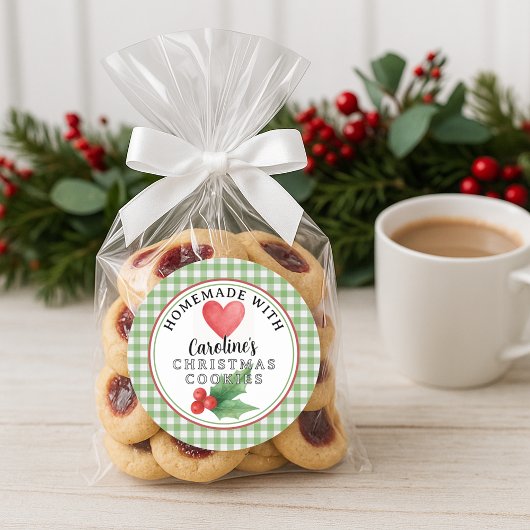 Étiquette de feuilles de biscuits de Noël faits à 