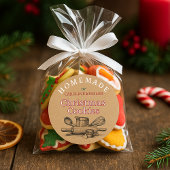 Étiquette de feuilles pour biscuits de Noël faits