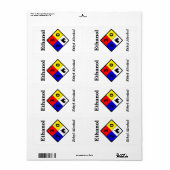 Étiquette de fiches signalétiques d'éthanol (Feuille entière)