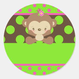 Étiquette de fille singe - Nom de l'étiquette-001