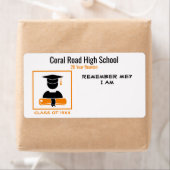 Étiquette de fin d'études / Réunion Noir Orange Pa (En situation)