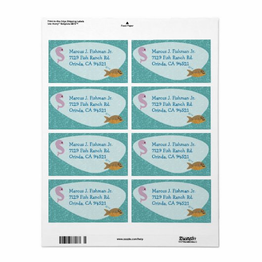 Étiquette de Fishy Fifties (Feuille entière)