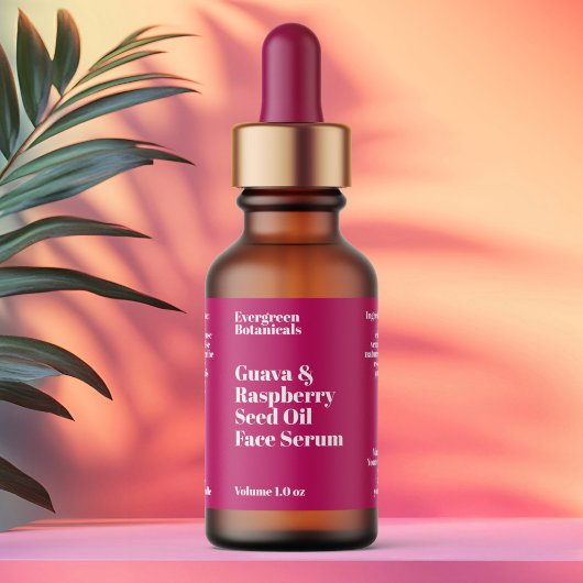 Étiquette de flacon compte-gouttes de cosmétiques
