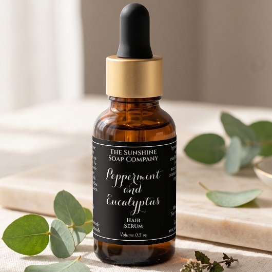 Étiquette de flacon compte-gouttes de cosmétiques