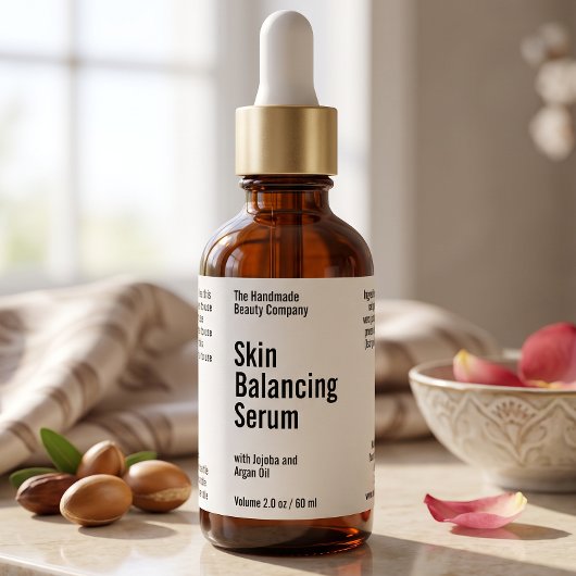 Étiquette de flacon compte-gouttes de cosmétiques