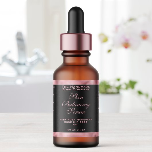 Étiquette de flacon compte-gouttes de cosmétiques