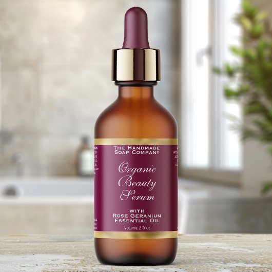 Étiquette de flacon compte-gouttes de cosmétiques