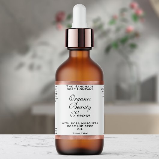 Étiquette de flacon compte-gouttes de cosmétiques 