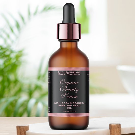 Étiquette de flacon compte-gouttes de cosmétiques