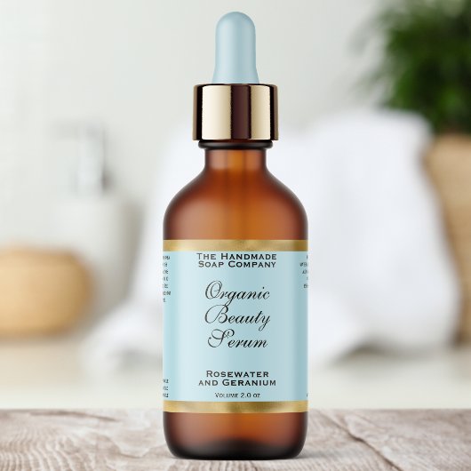 Étiquette de flacon compte-gouttes de cosmétiques