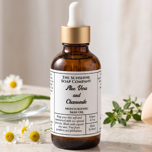 Étiquette de flacon compte-gouttes de cosmétiques