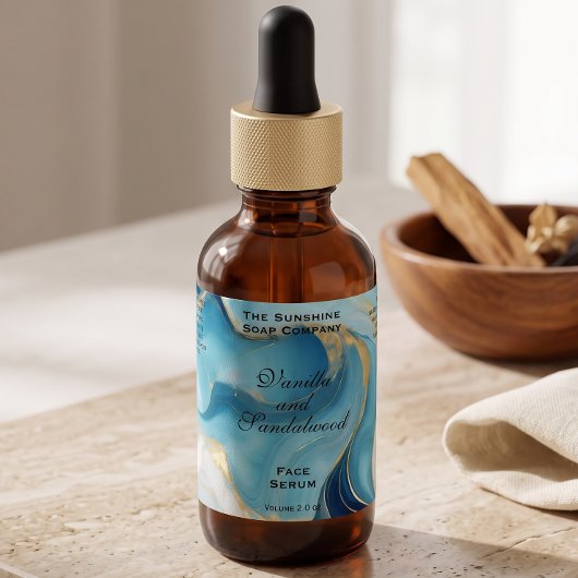 Étiquette de flacon compte-gouttes de cosmétiques