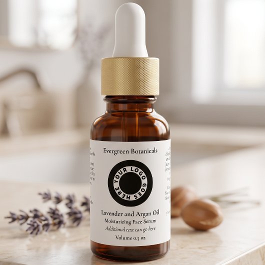 Étiquette de flacon compte-gouttes de cosmétiques
