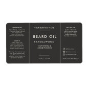 Étiquette de flacon compte-gouttes d'huile à barbe (Devant)