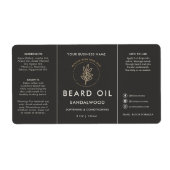 Étiquette de flacon compte-gouttes d'huile à barbe (Devant)