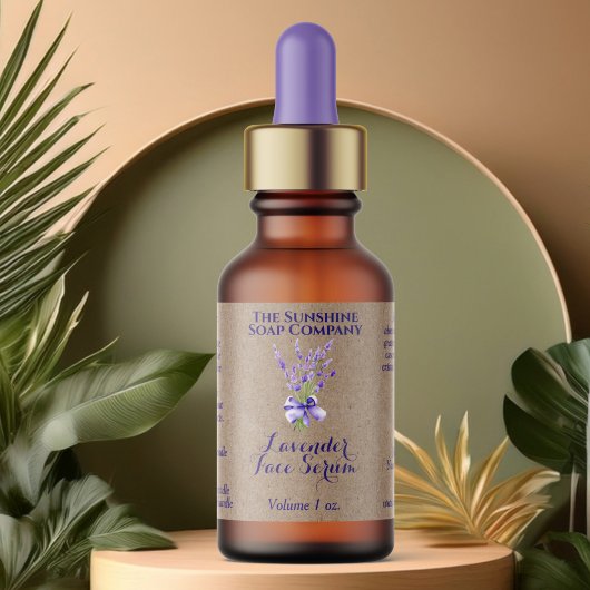 étiquette de flacon compte-gouttes Kraft Lavande 2